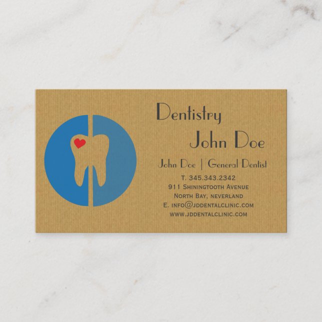 Rendez-vous carte de visite de logo cool en carton dentaire (Devant)