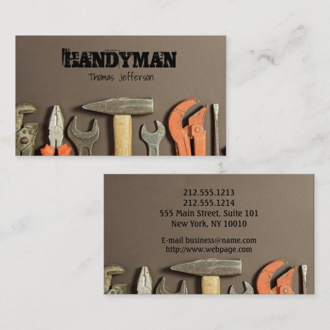 Rendez-vous Carte de visite de maintenance Handyman (Devant / Derrière)