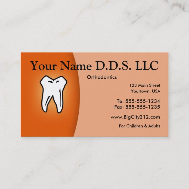 Rendez-vous Carte de visite personnalisable d'orthodonties de (Devant)