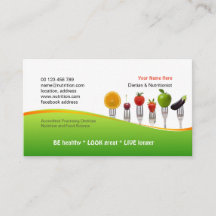 Carte de visite pour diététiste et nutritionniste