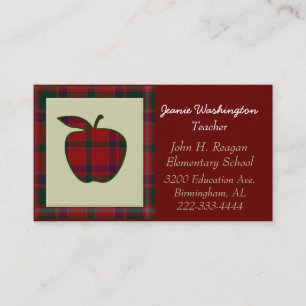 Rendez-vous Carte de visite rouge d'Apple du plaid du