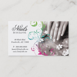 Rendez-vous Clouez le vert de rose de carte de visite de salon