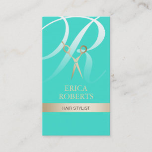 Rendez-vous de monogramme de turquoise et d'or de