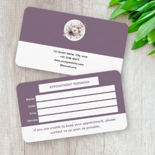 Rendez-vous Elégante carte de rappel des nominations florales