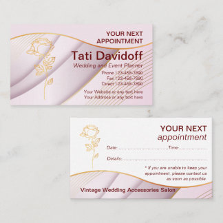 Rendez-vous Elégante Couleurs douces Pink Gold Carte de rendez