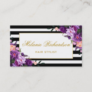 Rendez-vous floral violet pourpre SPG de coiffeur