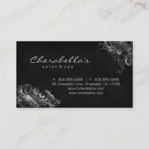 Rendez-vous Gris argenté de carte de visite floral de
