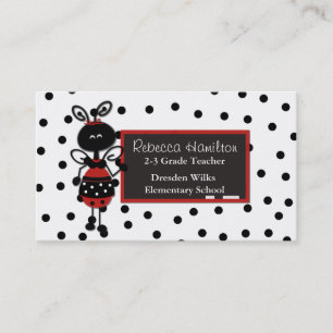 Rendez-vous Ladybug Blackboard Carte de visite de l'enseignant