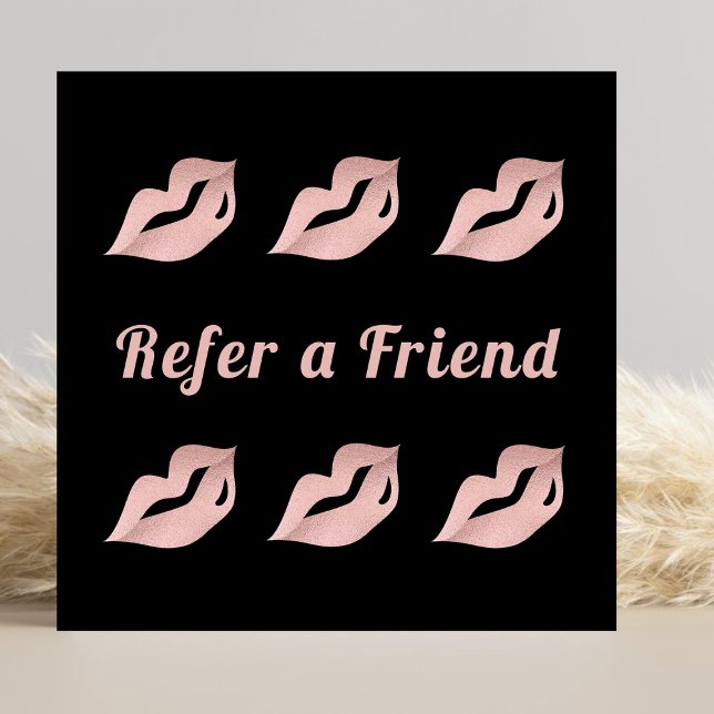 Rendez-vous Lèvres Rose Glam Gold de luxe et carte de référenc (Créateur téléchargé)