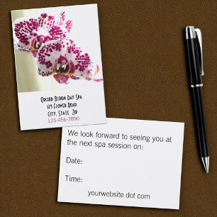 Rendez-vous Massage Spa Salon Orchidées Florales Carte de rend
