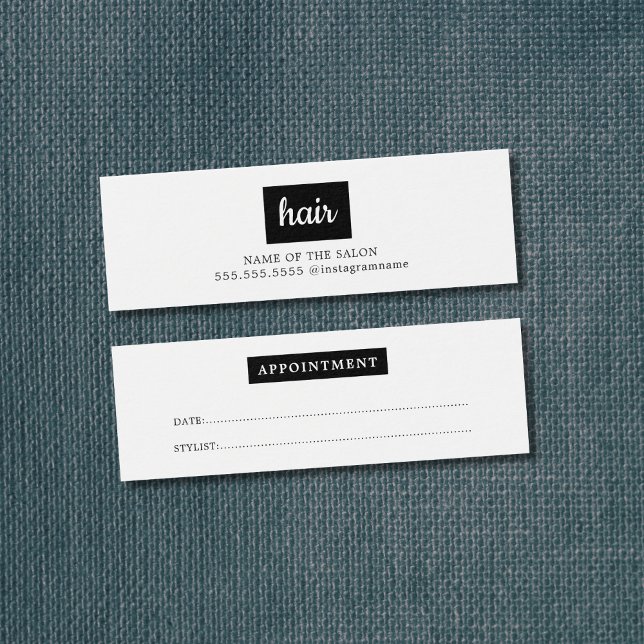 Rendez-vous minimal élégant noir blanc cheveux (Créateur téléchargé)