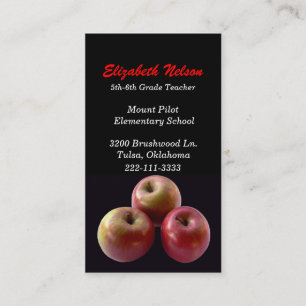 Rendez-vous Noir avec Pommes rouges carte de visite de l'ensei