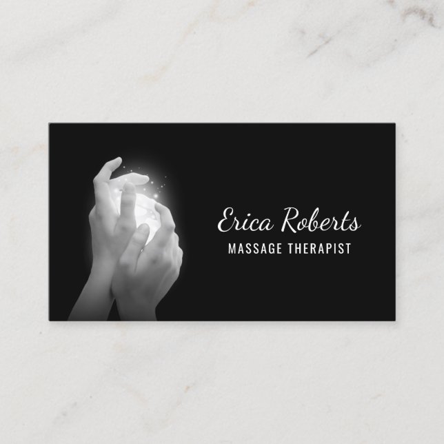 Rendez-vous noir de mains curatives de thérapie de (Devant)