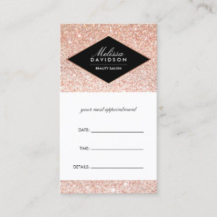Rendez-vous Parties scintillant or rose et carte de rendez-vou