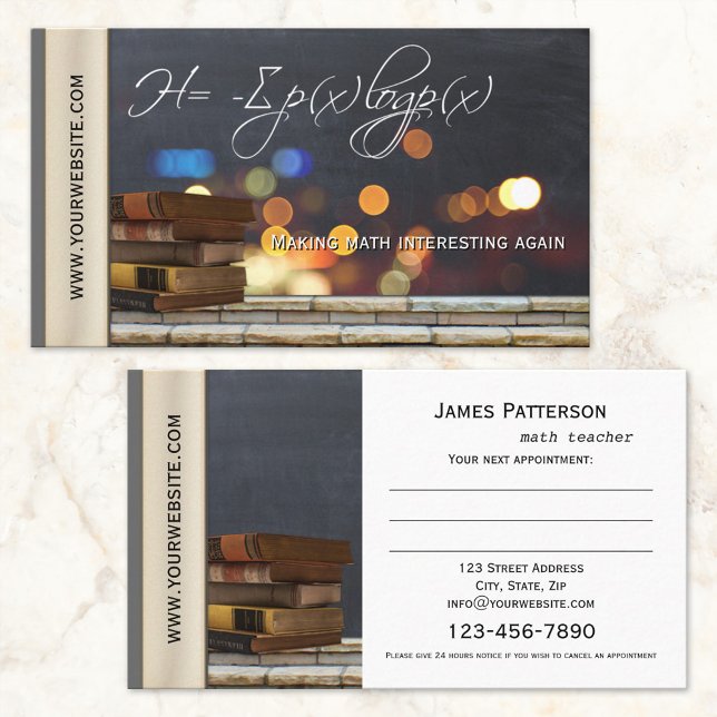 Rendez-vous Professeur de mathématiques ou Tuteur Carte de vis (Créateur téléchargé)