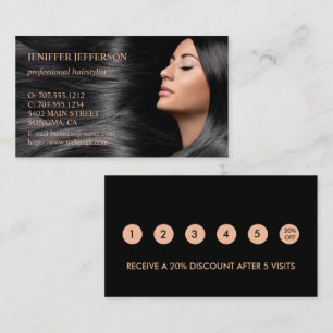 Rendez-vous Salon des cheveux Client Loyauté Remise Carte de v