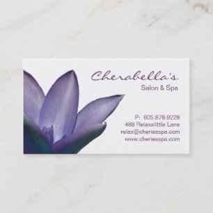 Rendez-vous Spa - pourpre de carte de visite de thérapie de