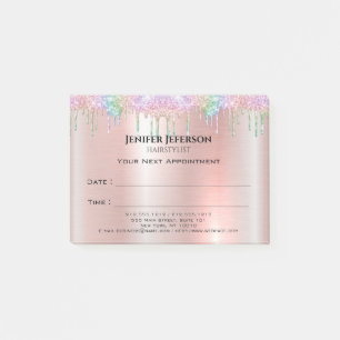 Rendez-vous sur la liste des cheveux Notes post-it