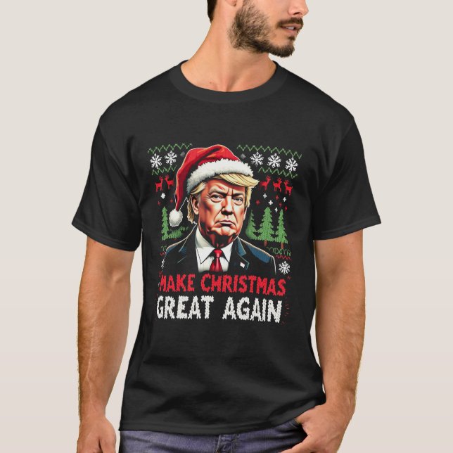 Rendre Noël super à nouveau moche Noël Sweat Trump (Devant)