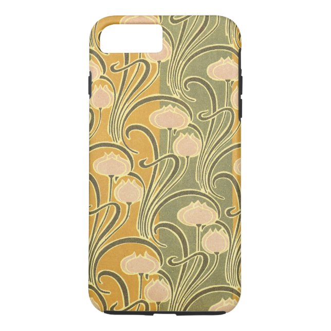 Rene Beauclair's Art Nouveau Stripes & Blume Case-Mate iPhone Hülle (Rückseite)