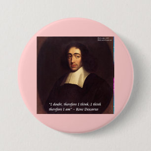 René Descartes Ich denke, also bin ich Zitat Button