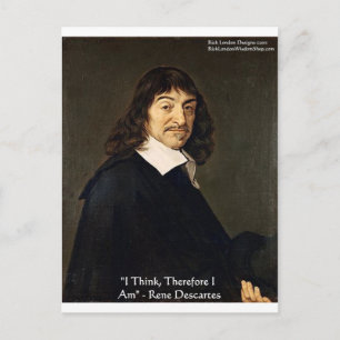 Rene Descartes "Ich denke daher.." Weisheitsgesche Postkarte