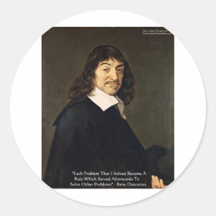 René Descartes Problemlösungen Weisheitszitate Ges Runder Aufkleber