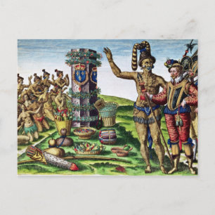 Rene Goulaine de Laudonniere und Chief Athore Postkarte