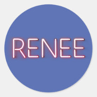 Renee Name in glühender Neonbeleuchtung Neuheit