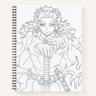 Rengoku inspirierter Manga-Stil Notizbuch
