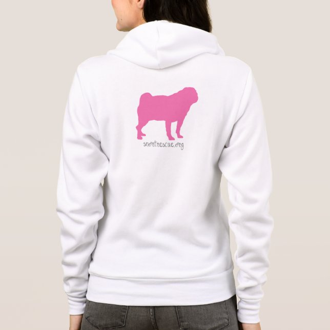 RENIFLEZ le sweat - shirt à capuche rose de carlin (Dos)