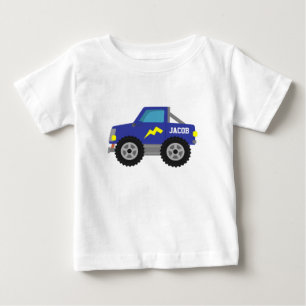 Renn-Blau-Monstertruck, für Babyboys Baby T-shirt