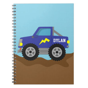 Renn-Blau-Monstertruck, für Jungen Notizblock
