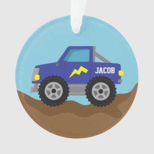 Renn-Blau-Monstertruck, für Jungen Ornament