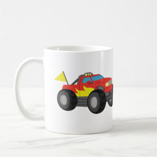 Renn-Rot-Monstertruck, für Rennfahrer-Jungs Kaffeetasse