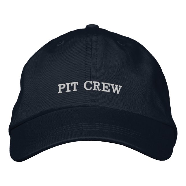 Rennauto-Geburtstag-Pit-Crew  Bestickte Baseballkappe (Vorderseite)