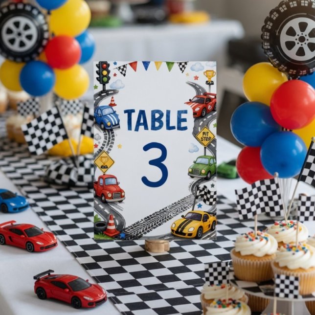 Rennauto-Geburtstagsauto-Party  Tischnummer (Von Creator hochgeladen)
