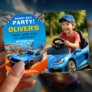 Rennauto-Kindergeburtstagsfeier-Design Einladung