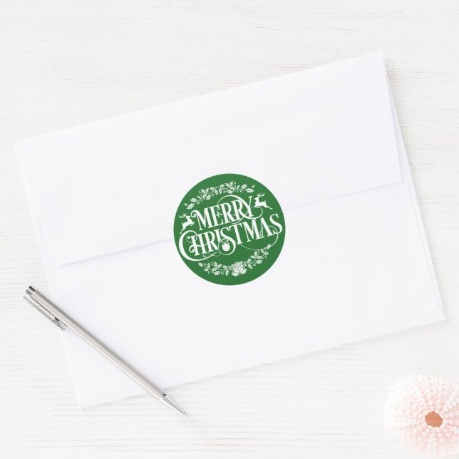 Renne de Noël Vacances autocollant mot art (Enveloppe)