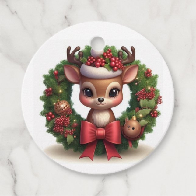 Renne-Geschenketikett Geschenkanhänger (Vorderseite)