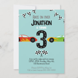 Rennen auf dem 3. Geburtstag Racecar Party Einladung