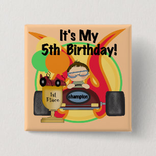 Rennen-Auto-5. Geburtstags-T - Shirts und Button