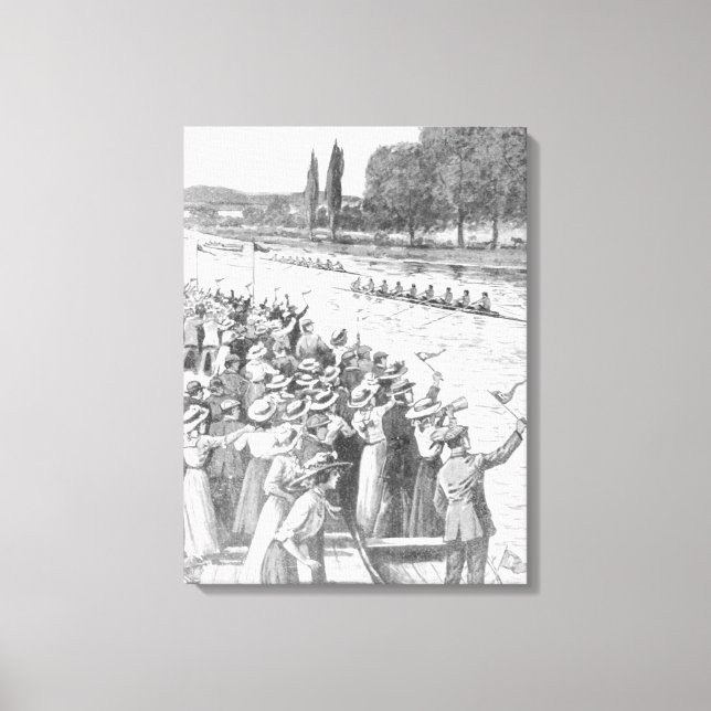 Rennen der Vintagen Crew mit vielen Zuschauer Leinwanddruck (Vorderseite)
