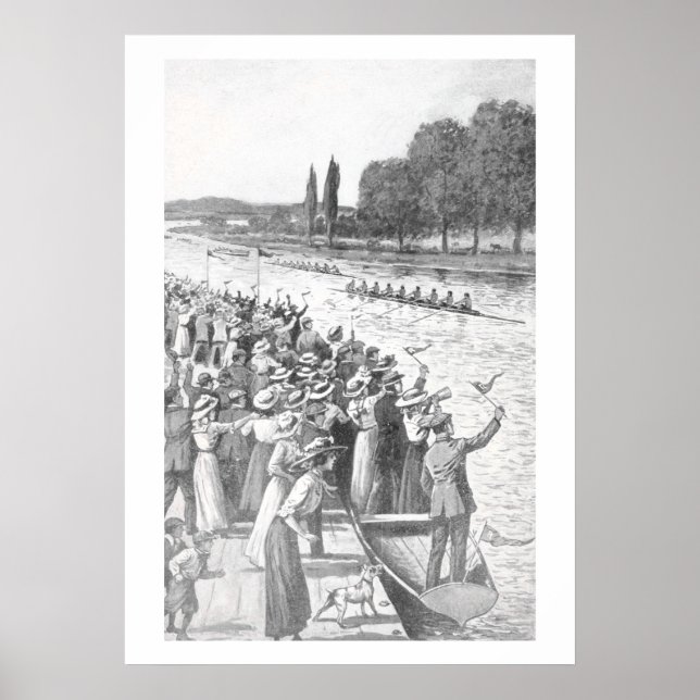 Rennen der Vintagen Crew mit vielen Zuschauer Poster (Vorne)