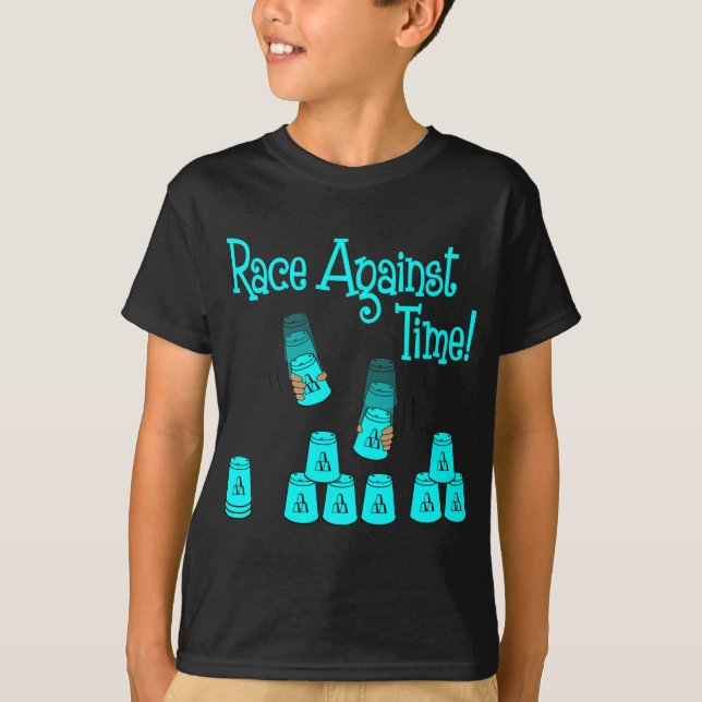 Rennen gegen Zeit, lt-Blau T-Shirt (Vorderseite)