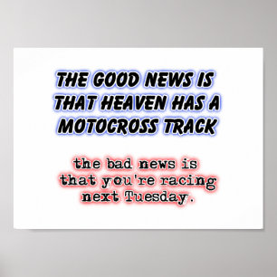 Rennen im Himmel Dirt Bike Motocross Poster