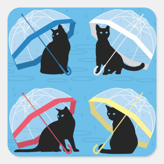 Rennen Katzen 'n Cats Square Glossage Sticker (Vorderseite)