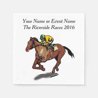 Rennen-Pferd und Jockeykundenspezifisches Serviette