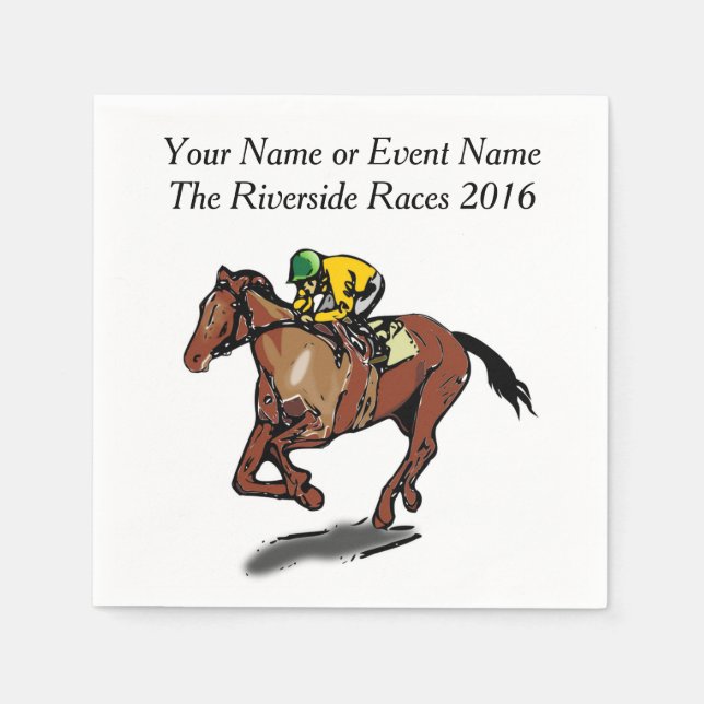 Rennen-Pferd und Jockeykundenspezifisches Serviette (Vorderseite)