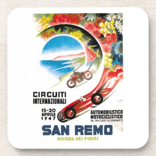 Rennen-Plakat 1947 San Remo Grandprix Getränkeuntersetzer